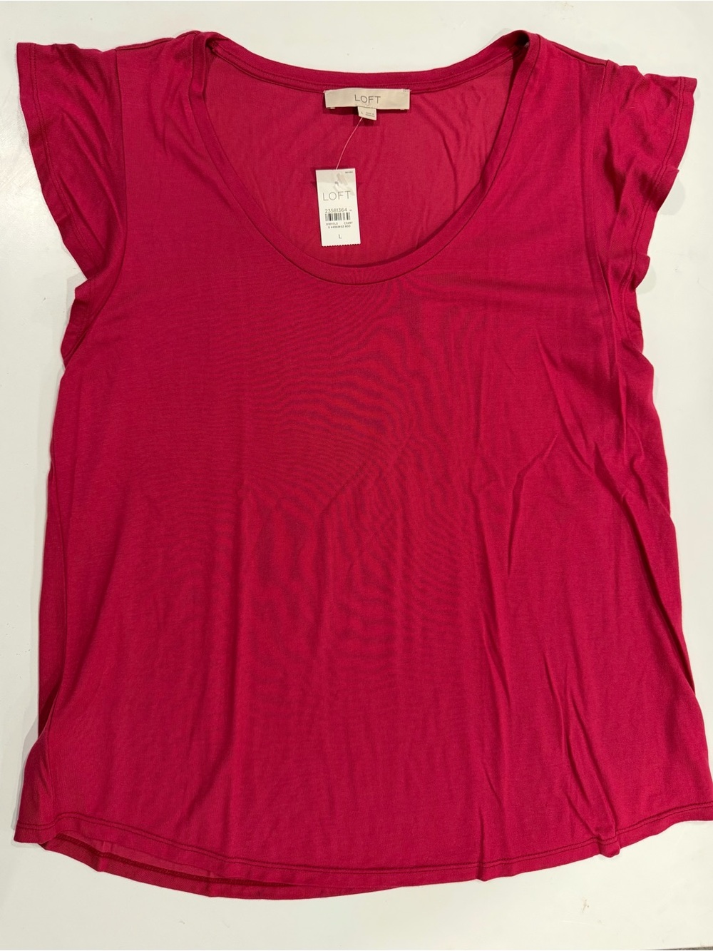 LOFT Red Short Sleeve Scoop Neck Tee - New with tags, size L